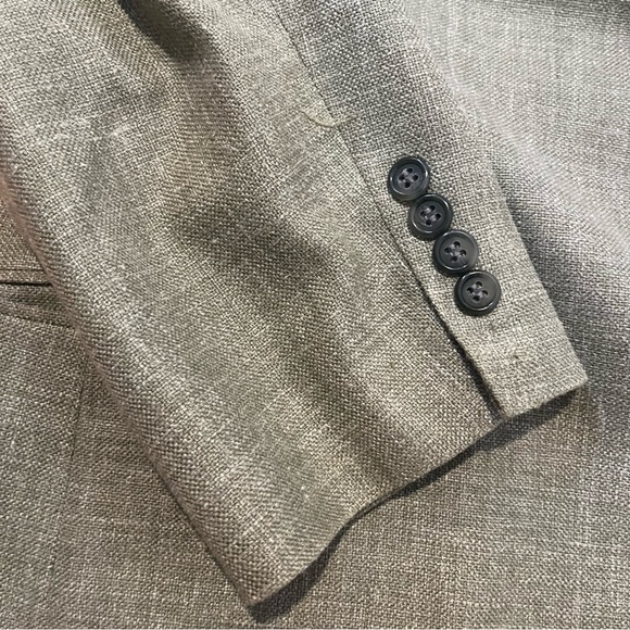 Brooks Brothers Mens Olive Green Silk/Linen/Wool Blend 2 Button Blazer Size 43 R - Picture 8 of 11